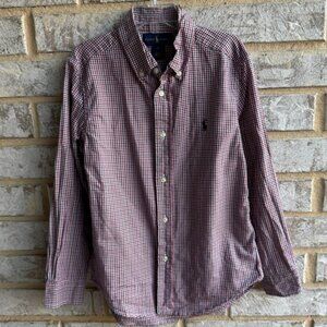 Ralph Lauren Long Sleeve Plaid Casual Button Down Shirt Boy's Size 7.